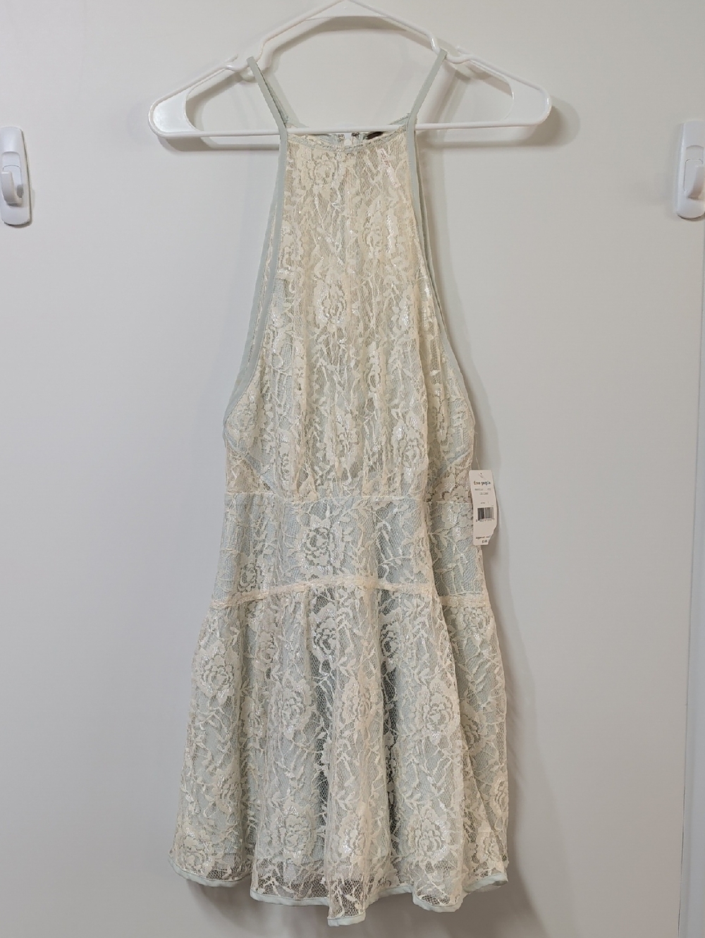 Free People Ice Combo Lace Overlay Mini Dress Size 8